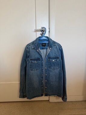 Forever 21 Men's Denim Shirt Jacket - Blue
